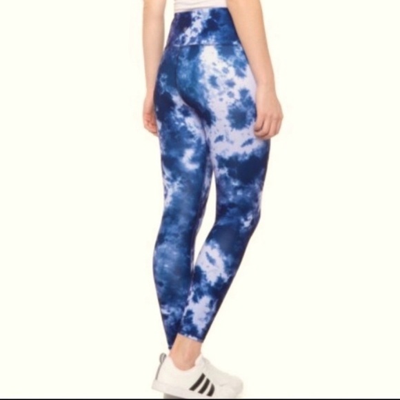𝅺euc Workshop Republic Clothing High Waist Blue Tie Dye Leggings Size M - Picture 2 of 9